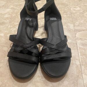 Eileen Fisher Noni Women's Strappy Black Sandals